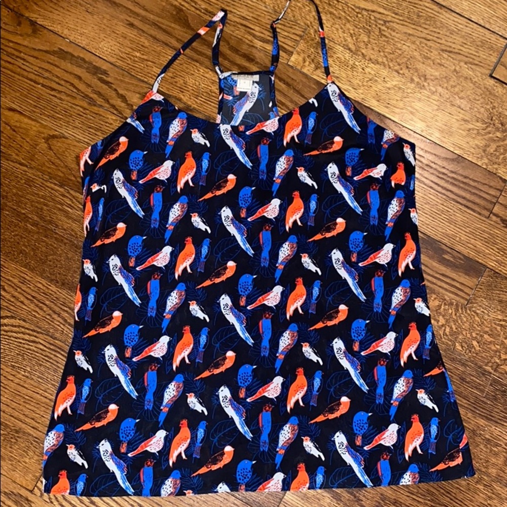 SALE! J. Crew Cami Navy with birds Small